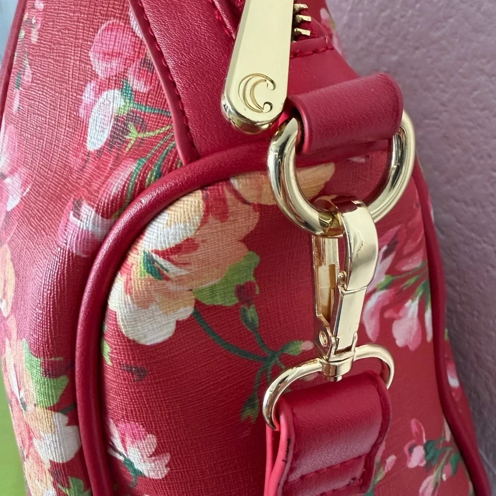 Charming Charlies Floral Red Handbag